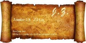 Jambrik Zita névjegykártya