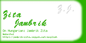 zita jambrik business card